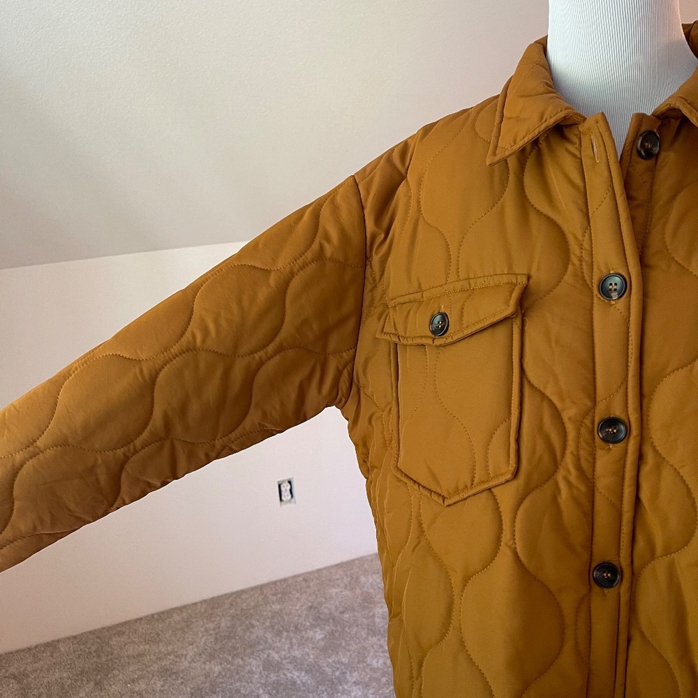 Staccato Camel Colored Collared Button Closure Qu… - image 7